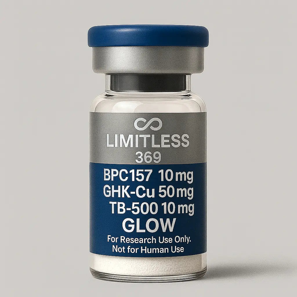 Glow is a longevity-focused amino acid and peptide research concept associated with anti-aging science, skin rejuvenation pathways, wrinkle reduction biology, and beauty optimization research. This product image represents Glow’s relevance to collagen synthesis signaling, elastin integrity, cellular turnover, oxidative stress defense, and mitochondrial energy efficiency, all critical mechanisms studied in youthful skin maintenance and age-related decline mitigation. Educational research discussions surround