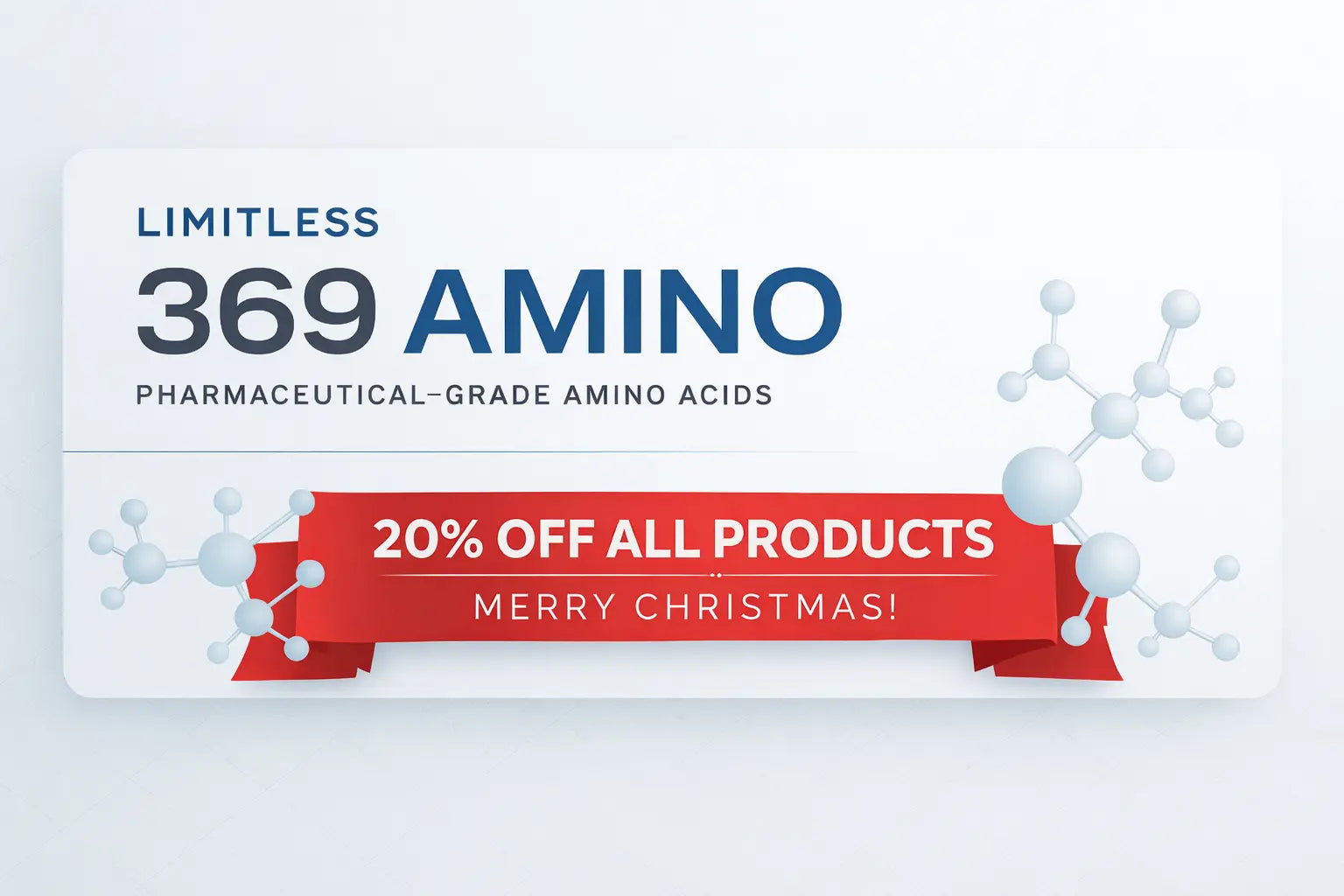 Limitless 369 Amino weight loss and muscle recovery banner featuring pharmaceutical-grade amino acids for fat loss, lean muscle, and metabolic support
