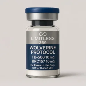 Wolverine Protocol by Limitless 369 Amino represents an advanced research-focused peptide combination designed for studies involving tissue regeneration, recovery signaling, and cellular repair mechanisms. Featuring TB-500 (Thymosin Beta-4) and BPC-157, this formulation is widely referenced in scientific literature exploring muscle recovery pathways, connective tissue integrity, angiogenesis, and cellular migration processes. Commonly associated with research on tendon resilience, ligament adaptation, soft 